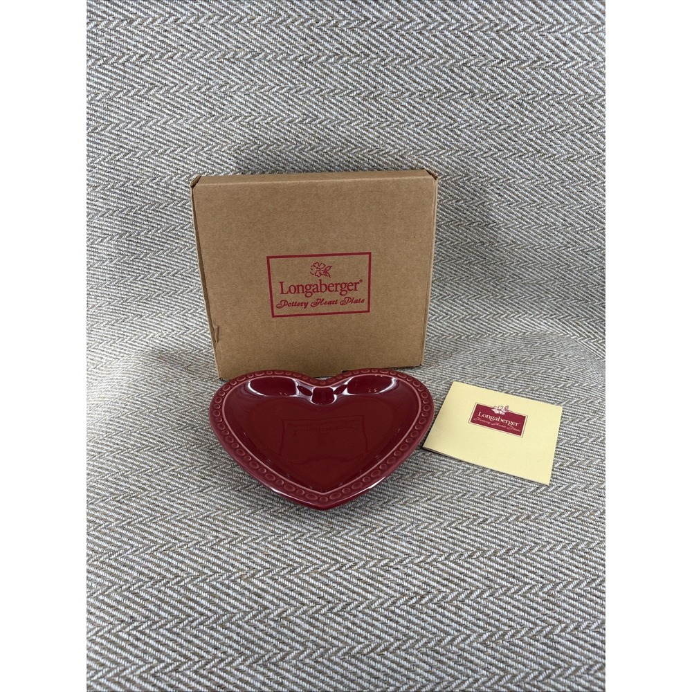 Longaberger Pottery 2001 Red Heart Plate #30506 Made in the USA